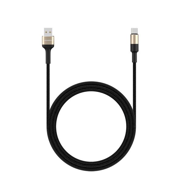 Rockrose Acacia AC 2.4A 1M Type-C Cable , Black &amp; Gold