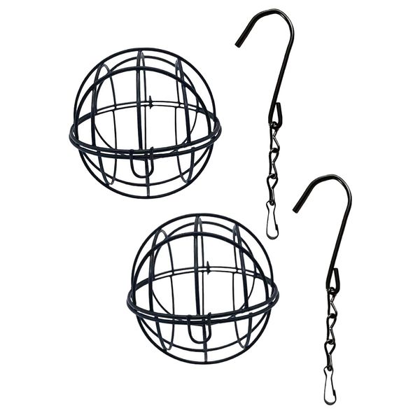 Garden Metal Hanging Bird Feeder for Fat Ball (7cm) - Set of 2
