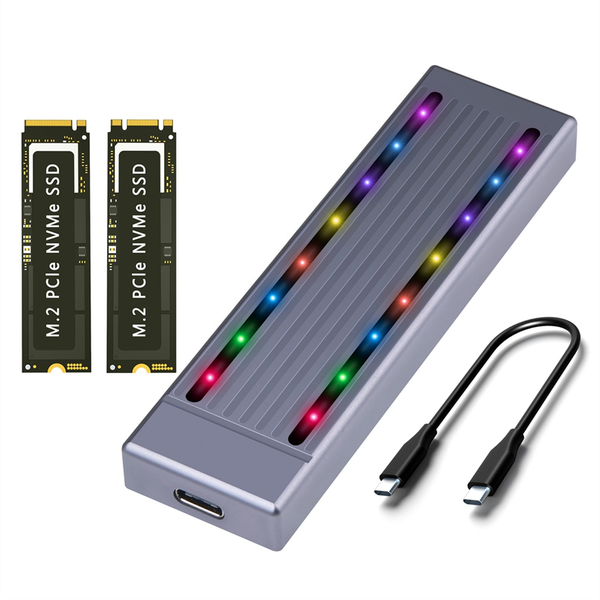 Nvme Hard Drive Enclosure Ssd Cool Rgb Light Hard Drive Enclosure B