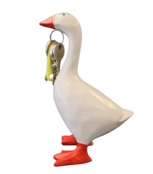 White and Red Magnetic Key Holder Goose