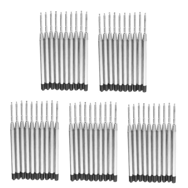 50X Black Ballpoint Pen Ink Refills Fine Point Medium Common