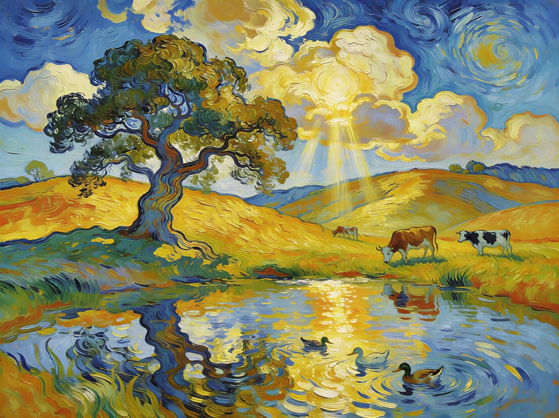 Modern Canvas Wall Art Home Decor - Vibrant Countryside