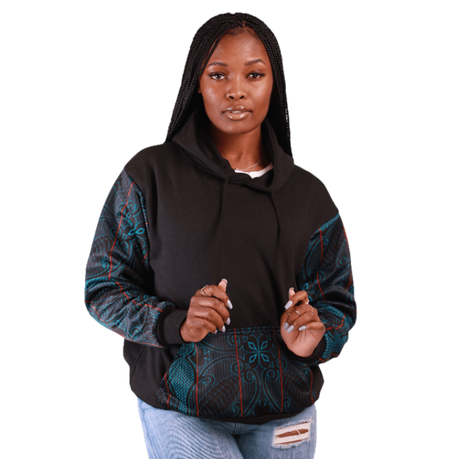 Black Green Sotho African Hoodie