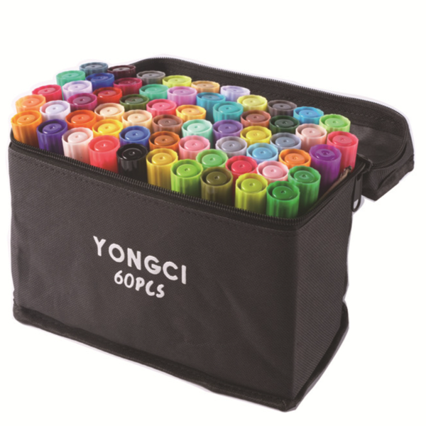 Yongci 60-Color Dual Tip Oil-Based Markers for Painting &amp; More