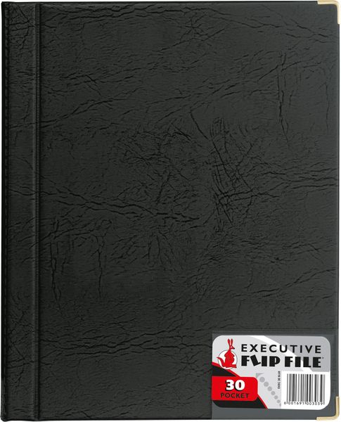 Flip File Executive Leather Look File 30 Pocket