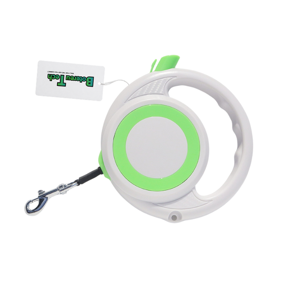 BotereuTech Dog Retractable Leash Shock Absorbing Green White 5M