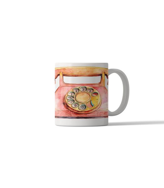 Printed Coffee Mug - Retro Telephone DSG 11