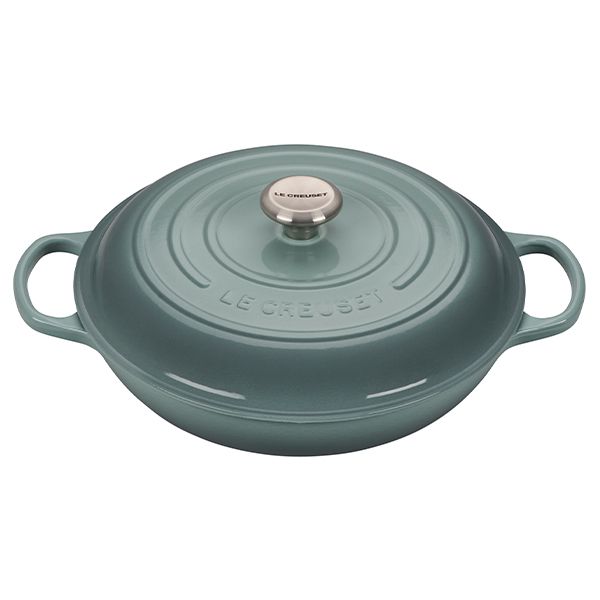 Le Creuset Signature Shallow Cast Iron Casserole - 30cm - Sea Salt
