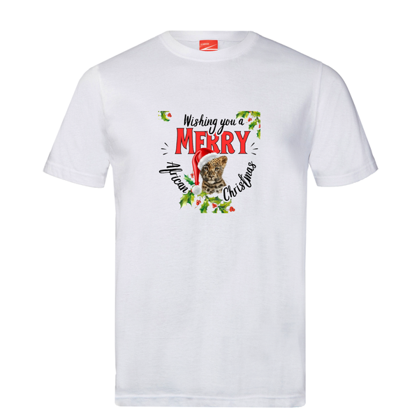 African Christmas T-Shirt- Cheetah