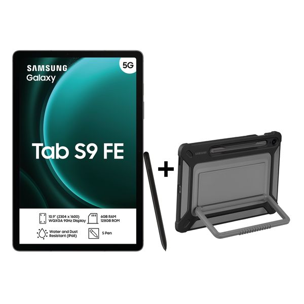 Samsung Galaxy Tab S9 FE 5G (X516) 10.9" 128GB Tablet + Outdoor Cover