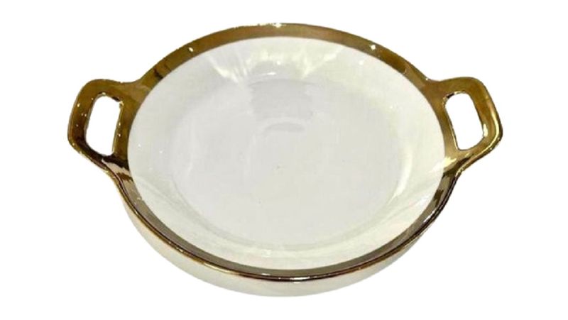 Porcelain Round Gold Rim Platter