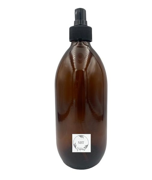NBT Naturals - Amber Empty Glass Bottle and Black Atomiser Spray- 12 Pack