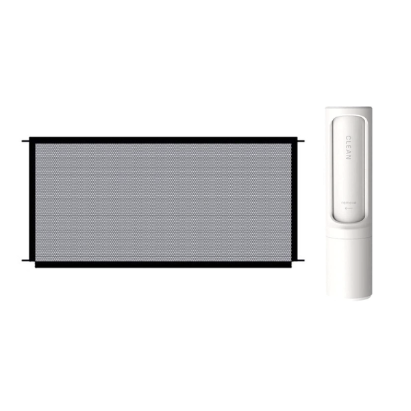 Portable Folding Magic Mesh Pet Gate with Pet Hair Remover