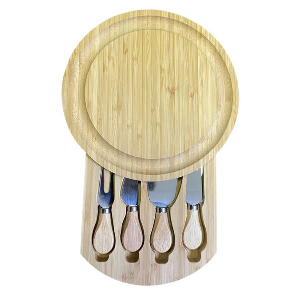 Portable Outdoor Dinner Plate Set Bamboo Cheese Board - ID-79