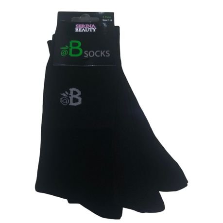 Serina Beauty Bamboo Unisex Black Calf Socks-Pack of 3 Image