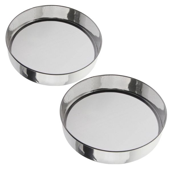 Kitchen Stainless Steel Round Mesh Flour Sieves- 27cm - Set of 2