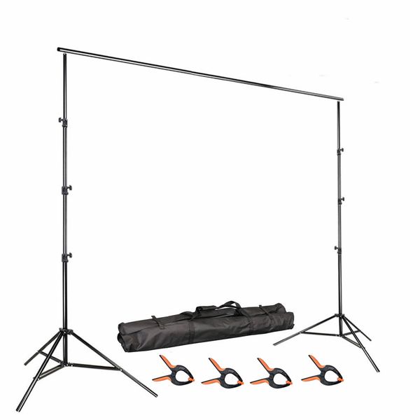 3M X 3M Adjustable Backdrop Support System Kit with Clamps and Carry Bag