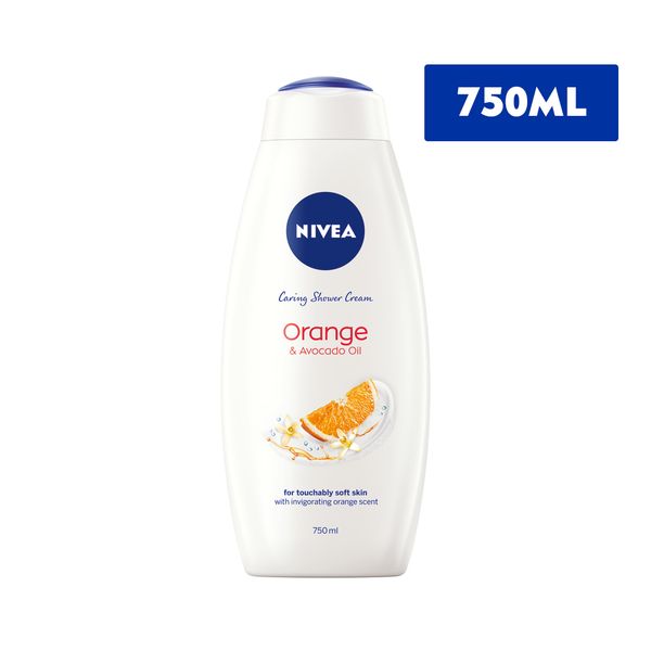 NIVEA Orange &amp; Avocado Oil Caring Shower Cream Body Wash, 750ml