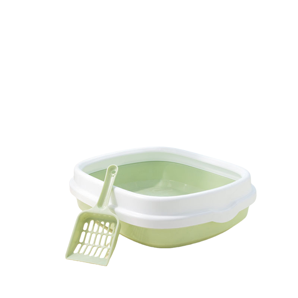 Large Cat Litter Box with Scoop-Green