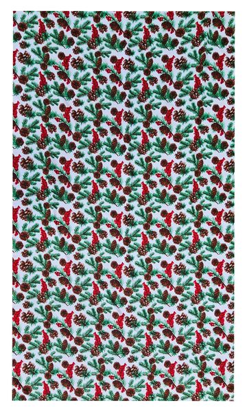 White Christmas table cloth acorns,leaves,berries (6-8 seater) 150x250 cm