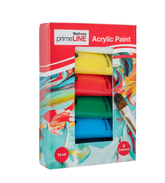 PrimeLine - Student Acrylic Paint 75ml Set Of 6