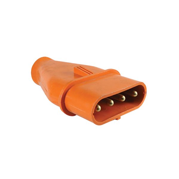 Ampco - 400/500VAC 40A 3P+E DIN Flat Oval Plug Aluminium
