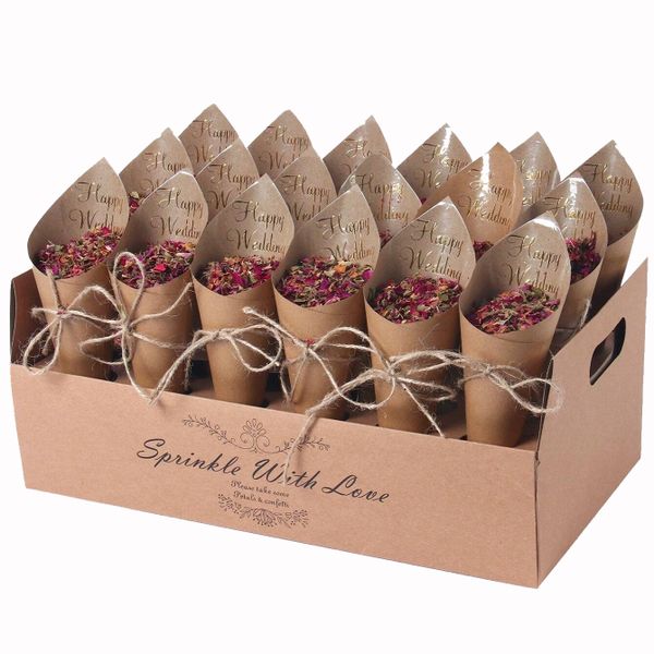 Rustic Confetti Cone Holder With 30 Cones