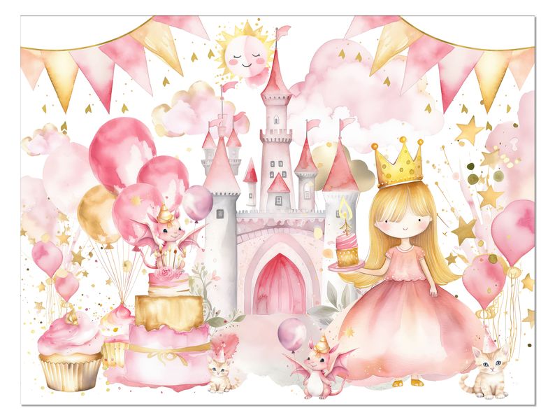 Disposable Paper Placemats - Princess Cake Party