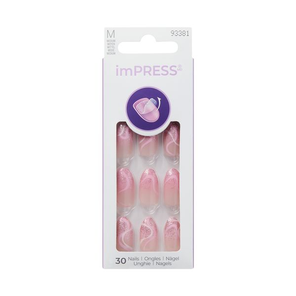 KISS imPRESS No Glue Mani Press On Nails, Design, 'Wild Venus' Pink