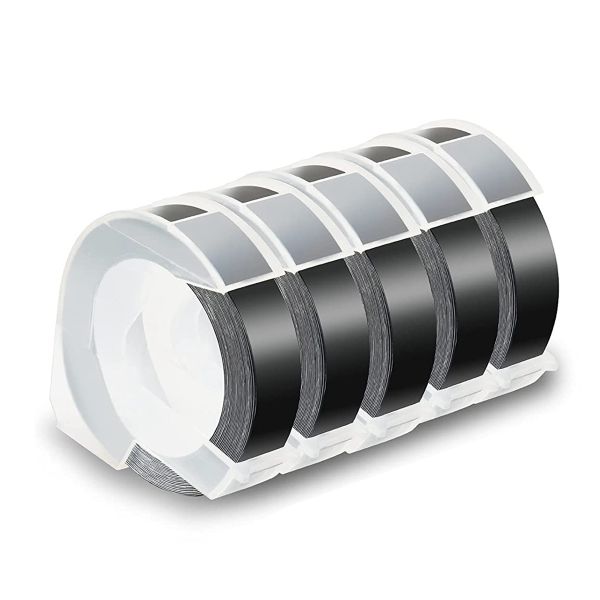 5 Pack Label Tape for Dymo Embossing Tape 12Mm 3D Compatible with None