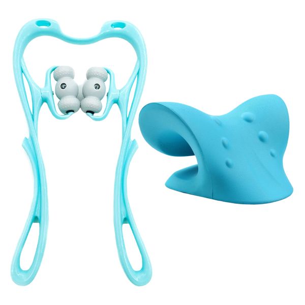 Sport Neck Gravity Stretcher &amp; Multi Use Neck Massage Roller Set of 2