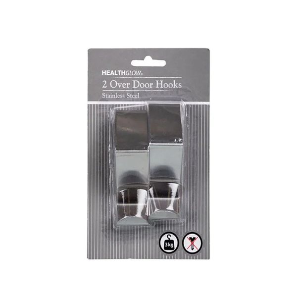 Bulk Pack 6 x Stainless Steel Over Door Hanger Hook - 2 Piece