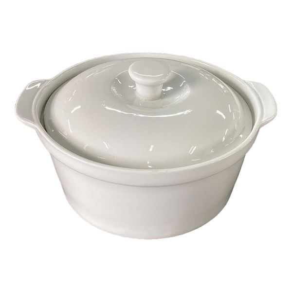 Casserole Round Classic With Lid Porcelain - 21.5 x 10cm
