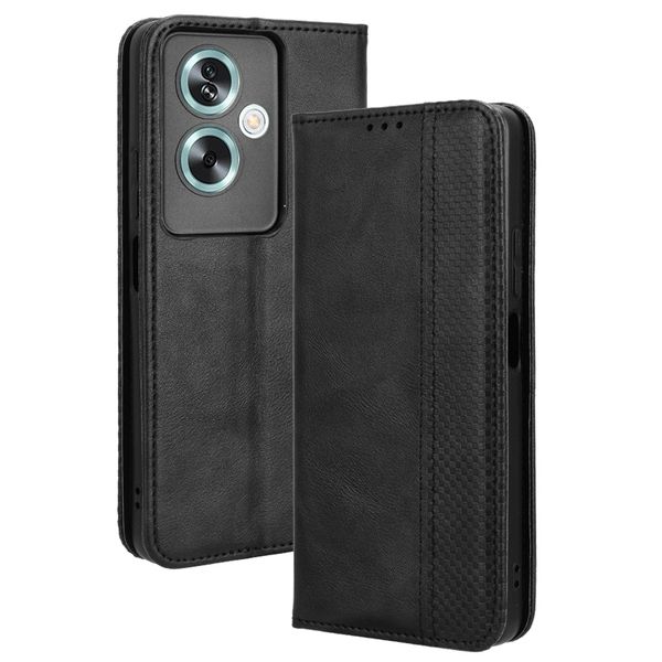 Flip Cover Compatible With Oppo A79 5G Magnetic Buckle Retro Leather Case