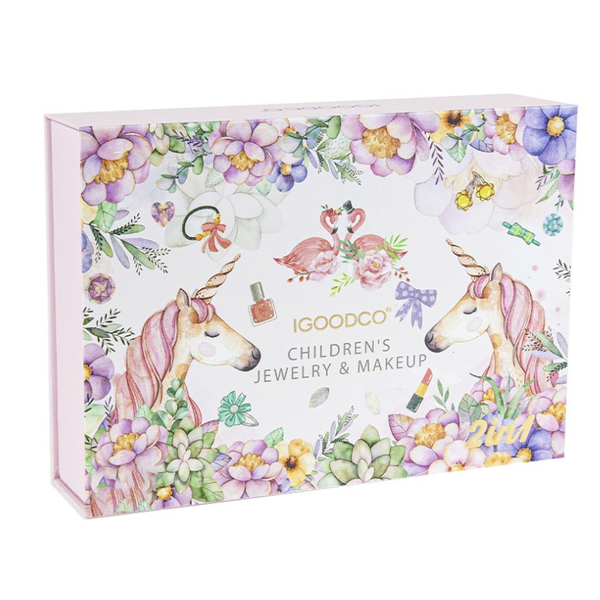 Igoodco Kids Jewellery &amp; Makeup Kit with Flip Top, Mirror &amp; Drawer