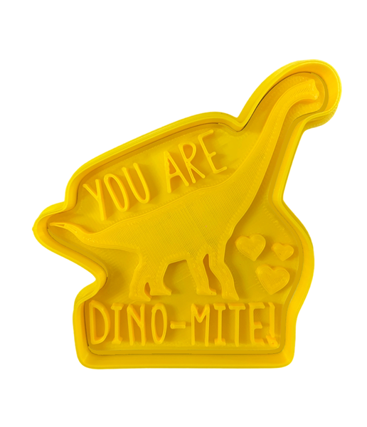 Hubbe Cookie Cutter - Valentine's Dino - You Are Dino-mite