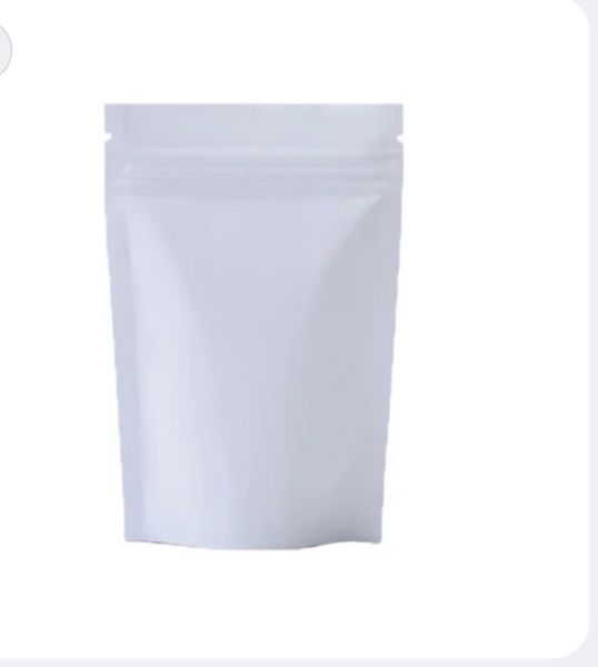 White Stand-Up Pouches with Zipper - Pack of 50 - 14x20cm