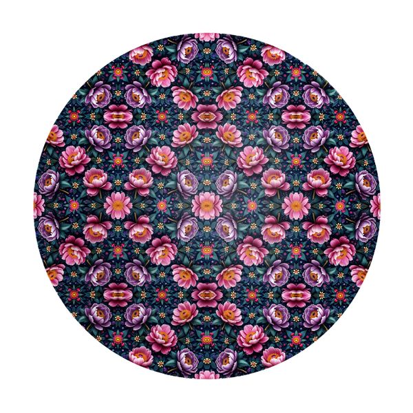 Purple Flowers Round Tablecloth