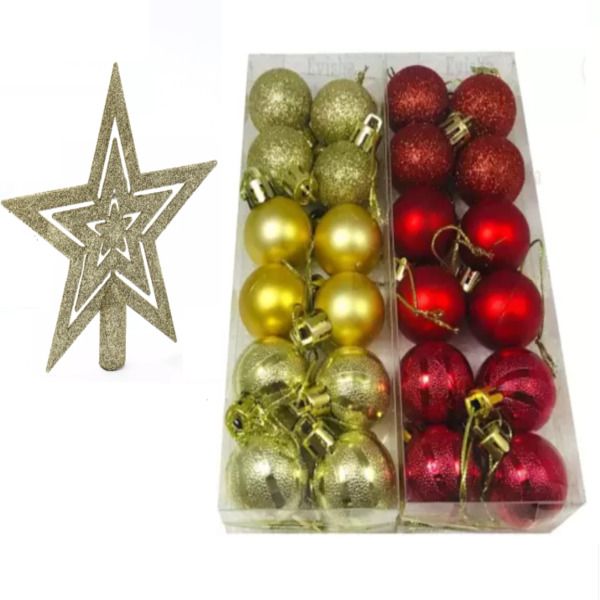 25 Piece Deco Pack with Star - Red and Gold