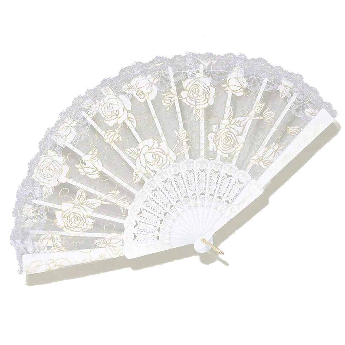 Vintage Rose Lace Hand Fan