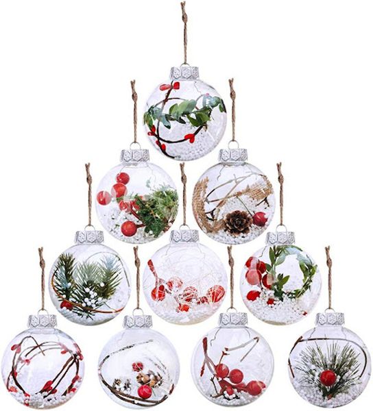 Mega cool Christmas Transparent Baubles for Tree decoration pack of 10