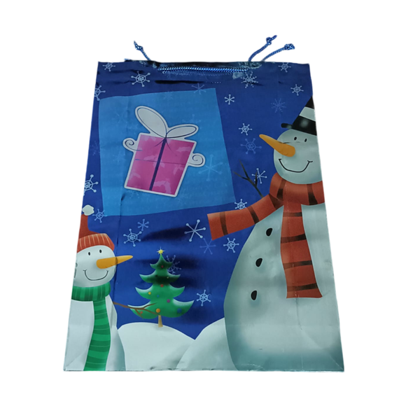 Metallic Sheen Snowman Gift Bag - Pack of 10
