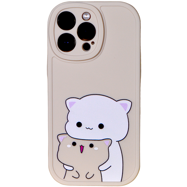 Chubby Cats - Phone Case with Popup Edge- Iphone 15 Pro Max - Biege