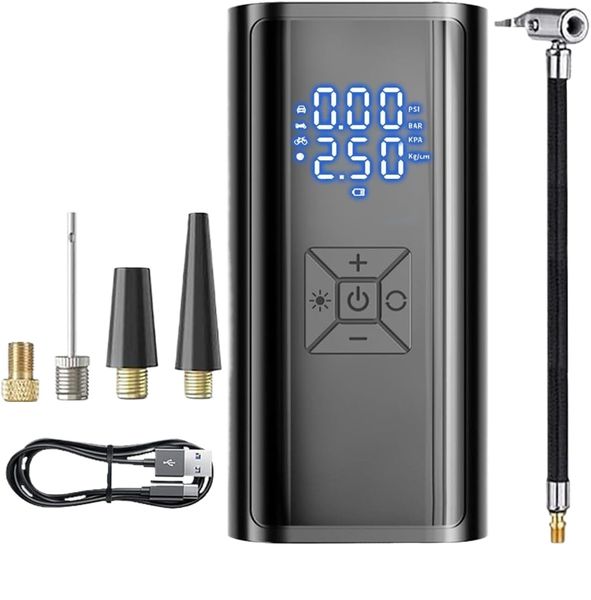 Portable Air Compressor Cordless Tire Inflator Digital Car Tyre Pump
