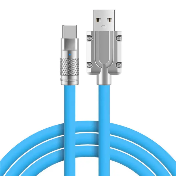 Type-C LED Soft Silicone USB Charging Cable Thick Cable - 9.1 A - 1m