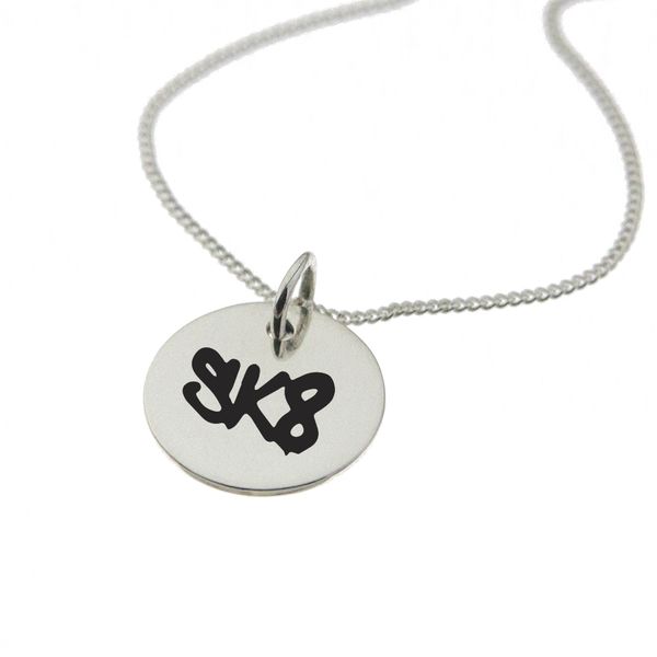 Skateboarding Sterling Silver Necklace with Chain