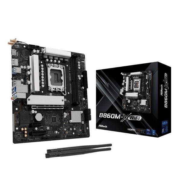 ASRock B860M-X Micro ATX Intel LGA1851 DDR5 Motherboard PCIe 5 &amp; Wi-Fi 6E
