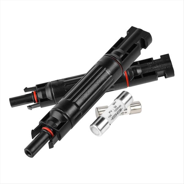 15A 1000V Solar Fuse IP67 Solar Fuse Holder Inline 2 Pieces PV Panel Fuse M