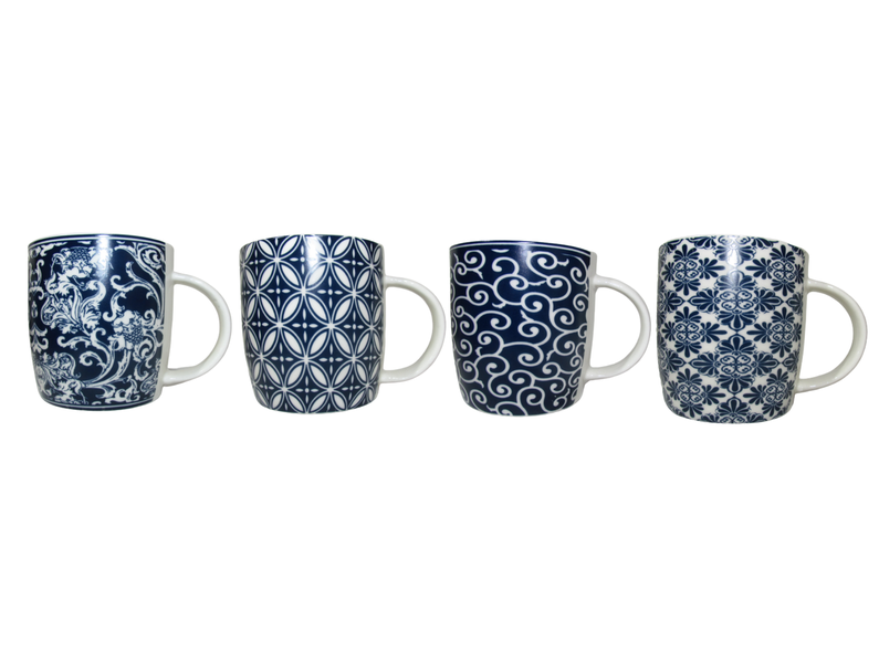 Mugs 4 Piece Set Floral Design - Kitchen Essentials