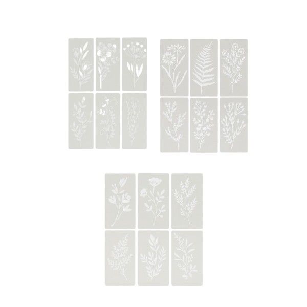 8 Pack - Nature-Inspired Stencil Set - White